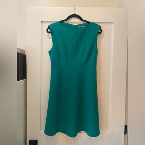 Green fit and flare dress